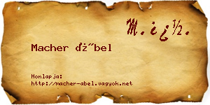 Macher Ábel névjegykártya