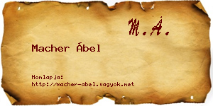 Macher Ábel névjegykártya