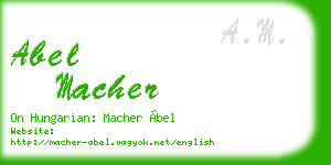 abel macher business card